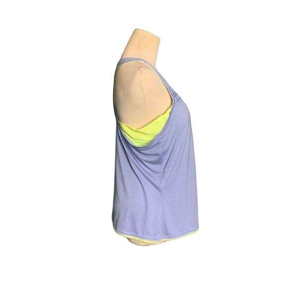 Adidas blue yellow build in bra athletic tank top size Large - Picture 7 of 7